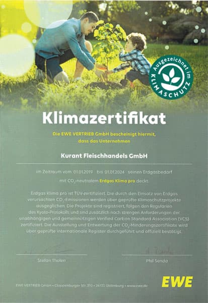 EWE Klimazertifikat